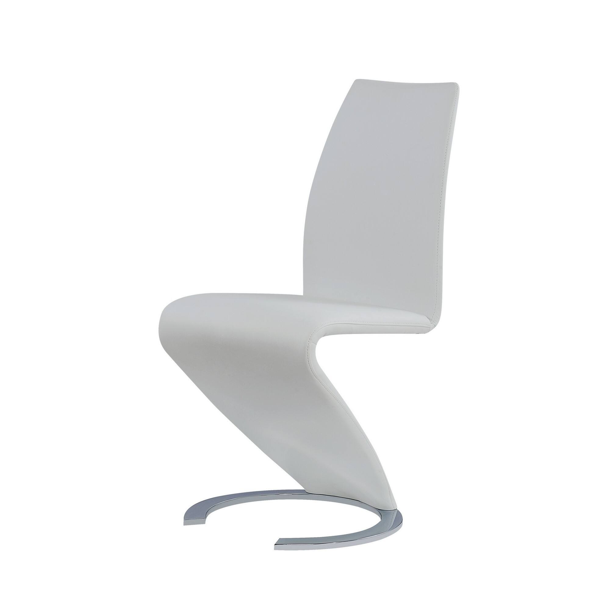Alt View 1. Hivvago - Hivvago Set of Two Upholstered Faux Leather Dining Parsons Chairs - White.