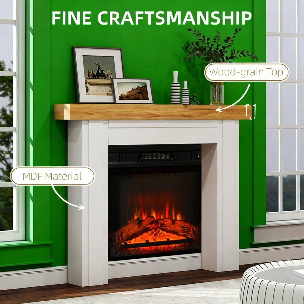 Alt View 1. TinyHomie - Freestanding Fireplace Surround with Leg for Electric Fireplaces.