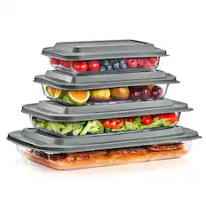 Front. Sorbus - Sorbus 8-Piece Deep Glass Baking Dish Set with Lids - Versatile, Durable, Oven-Safe - Clear.