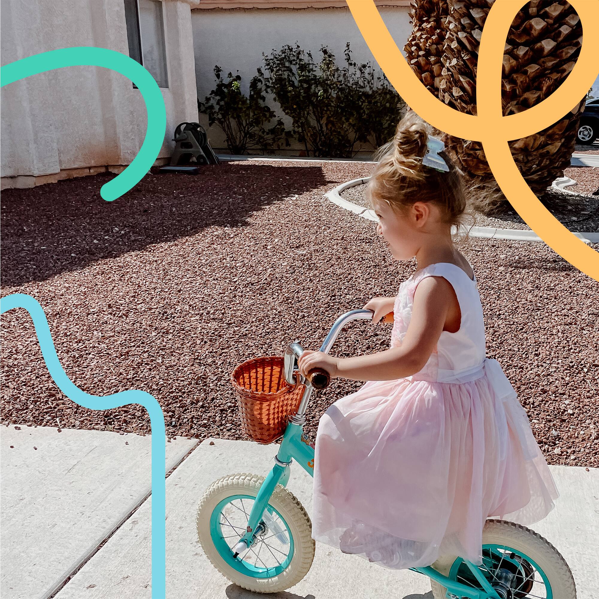 Angle. JOYSTAR - JOYSTAR Vintage Kids Bike with Basket & Training Wheels, 16 Inch Girls Bike for Ages 4-7, Children Bicycles, Green - Green.