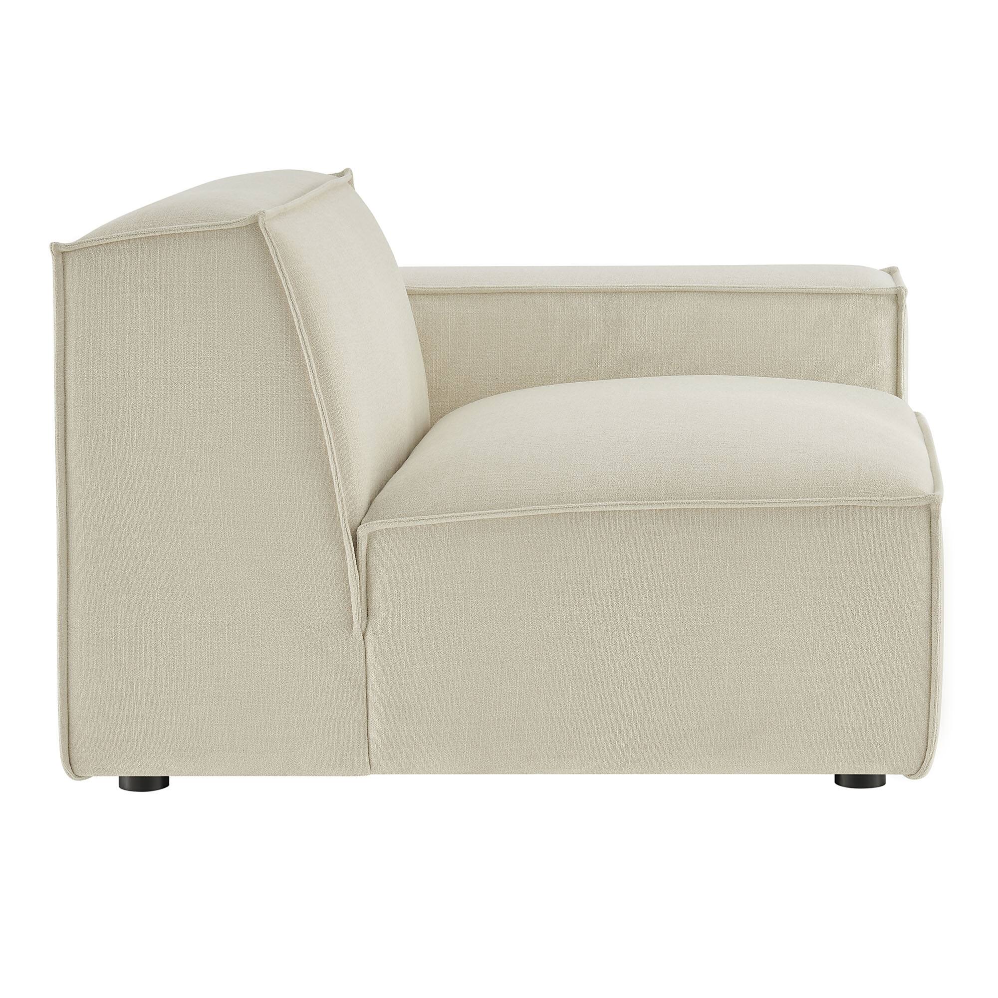 Alt View 4. Modway - Restore Performance Fabric Upholstered Right-Facing Modular Lounge Chair by Modway - Ecru.