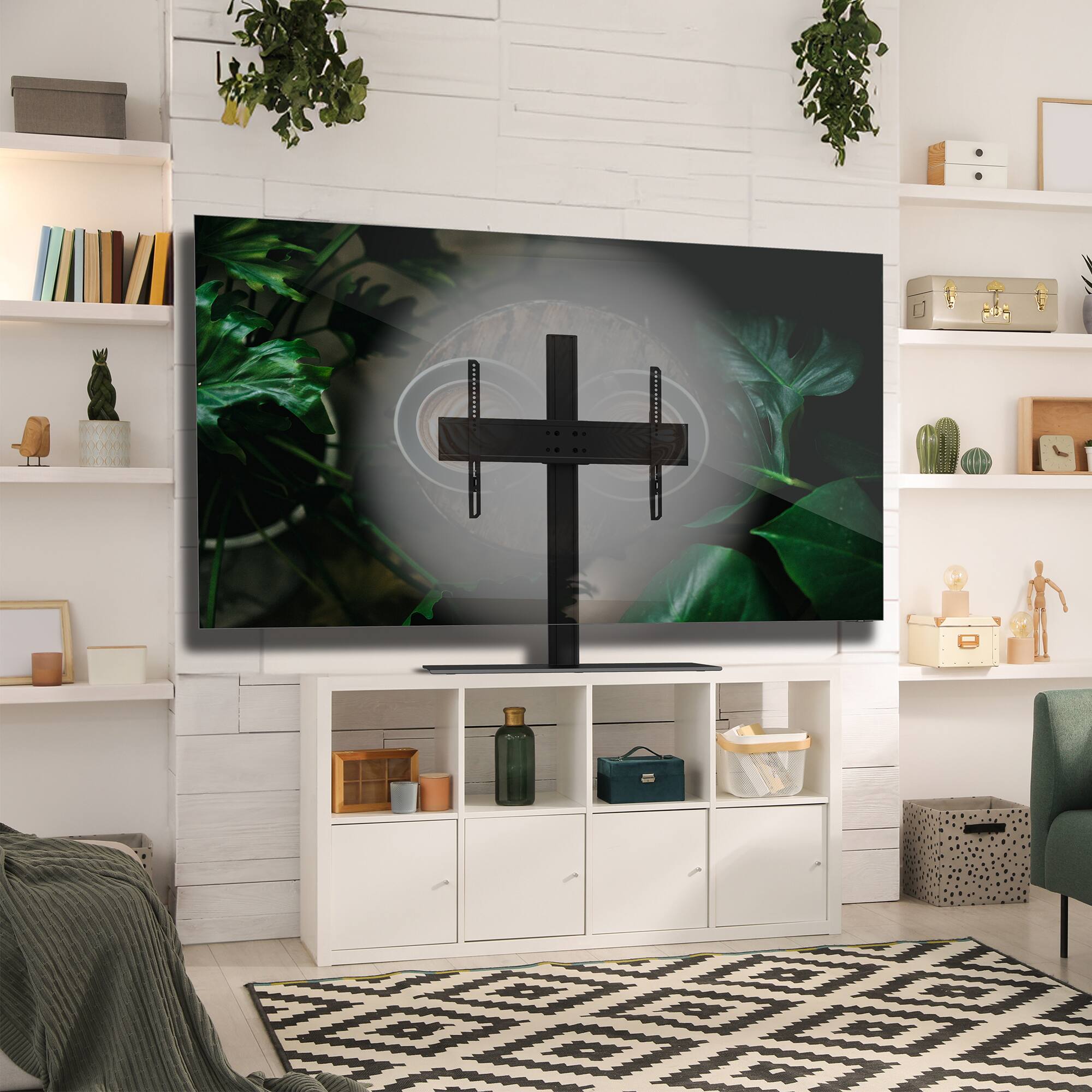 Kanto Height Adjustable and Swiveling Tabletop TV Stand for 40