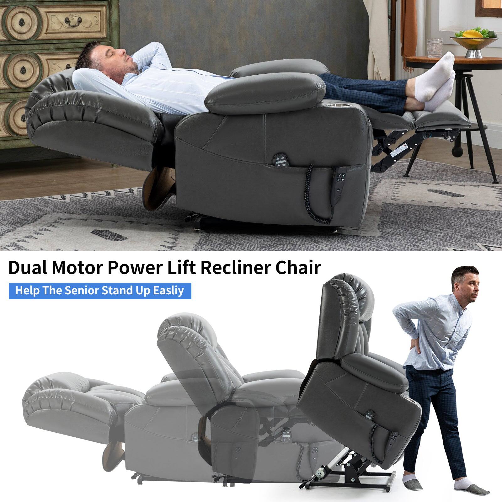 Dual Motor Power Lift Recliner Chair  
Help The Senior Stand Up Easily