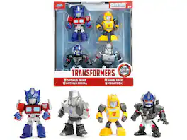 Set of 4 Diecast Figures "Transformers" TV Series "Metalfigs" Series Diecast Models by Jada - Multicolor