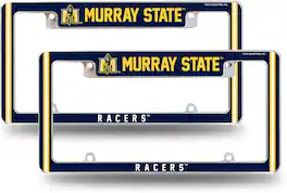 Rico Industries - Murray State NCAA Racers (Set of 2) Chrome Metal License Plate Frames with Bold Full Frame Design - Multi