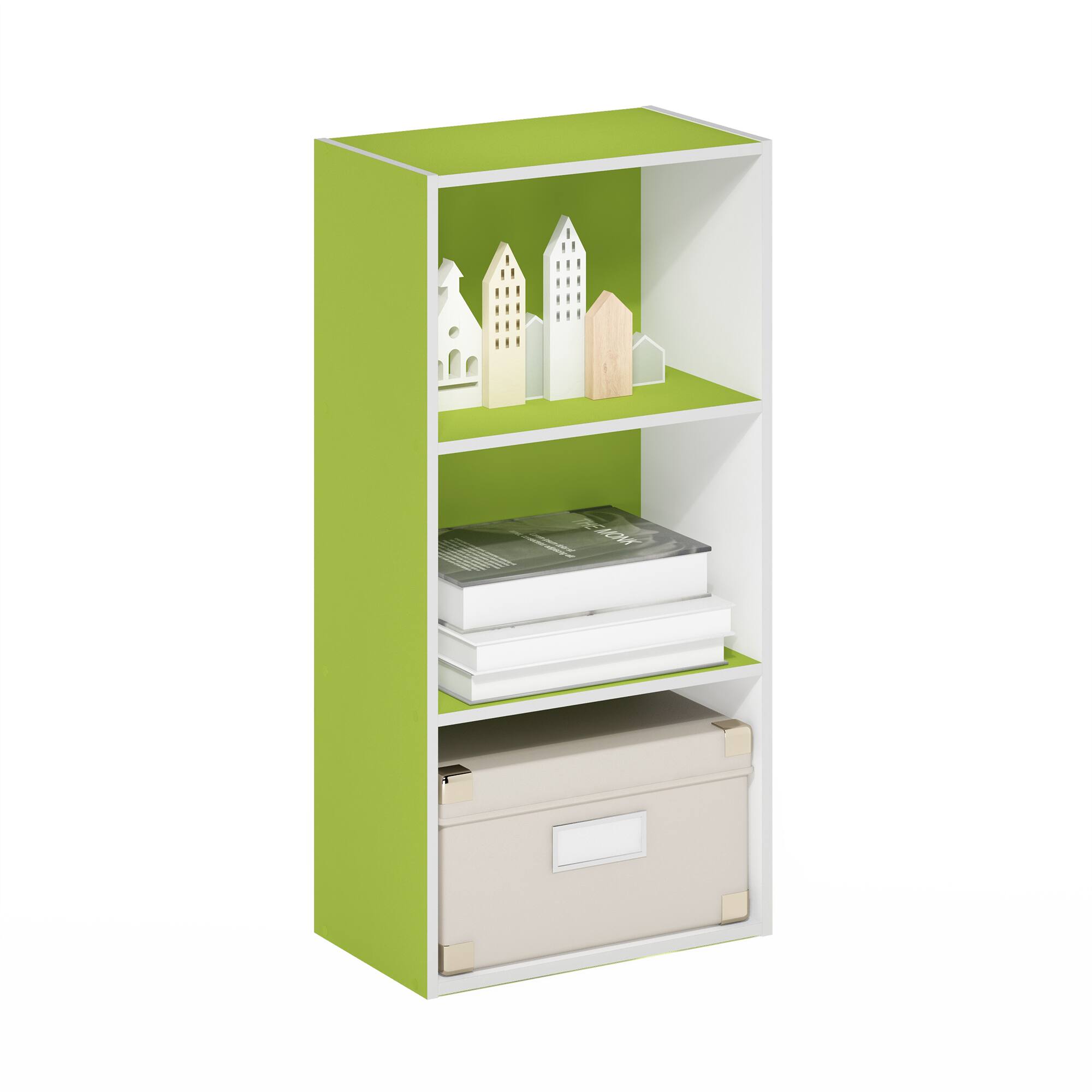 Alt View 2. Furinno - Cubicle Triple Thick Frame Decorative Cube Storage Organizer, 9-Cube - White.