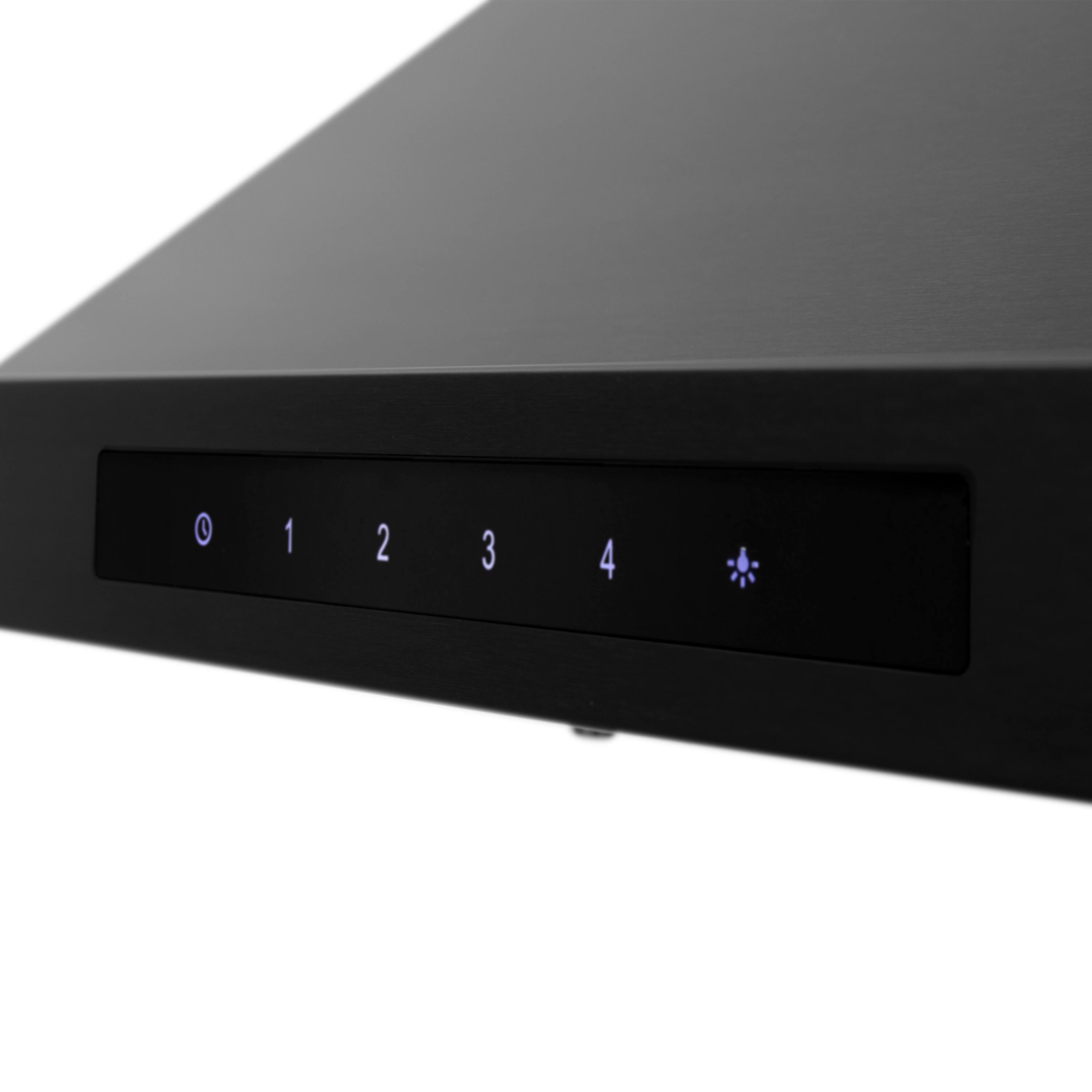 Alt View 6. ZLINE - 42 in. ZLINE CrownSound™Ducted Vent Wall Mount Range Hood in Black Stainless Steel with Built-in Bluetooth Speakers - Black Stainless Steel.