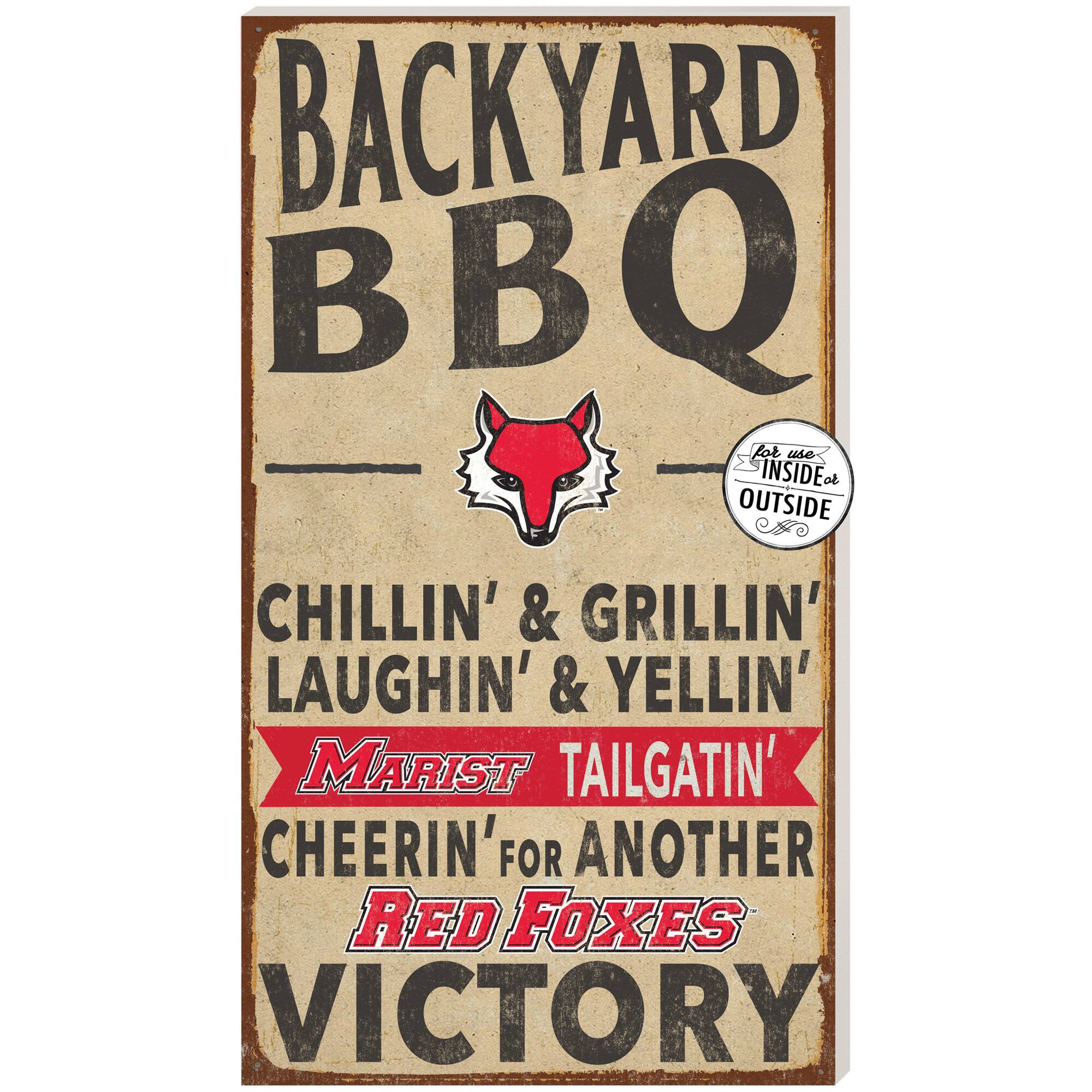 Brown Marist Red Foxes 11'' x 20'' Indoor/Outdoor BBQ Sign