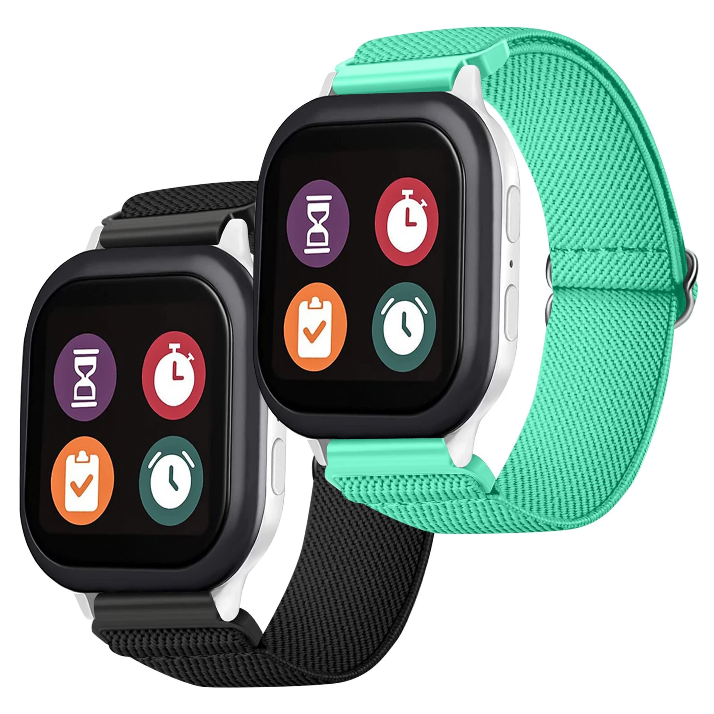 Kitcheniva - Soft Nylon Stretch Bands For Verizon Gizmo Watch 1 and 2 2-Pack - Black Teal price history on PriceWatchPro