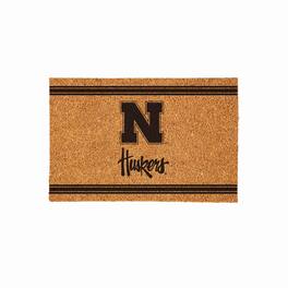 Evergreen Enterprises - Nebraska Huskers 24" x 36" Outdoor Monochrome Team Logo Coir Mat - Brown