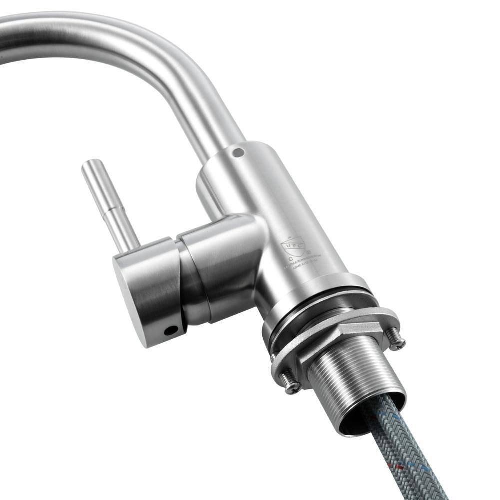 Back. Elegant Kitchen and Bath - Louis Single Hole Single Handle Bathroom Faucet in Brushed Nickel - Brushed Nickel.