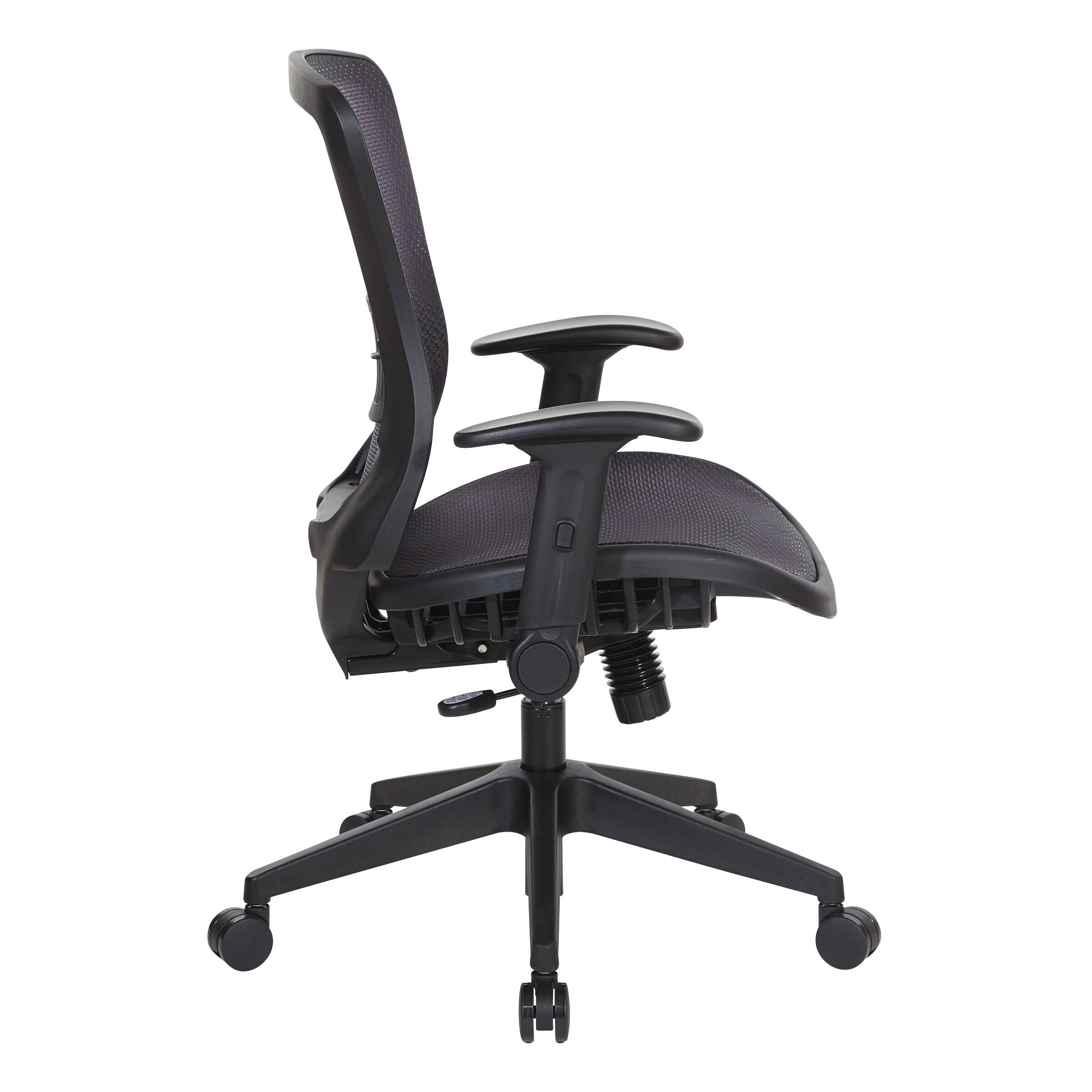 Left. Office Star Products - Dark Air Grid Seat and Back Mgr Chair - Black.
