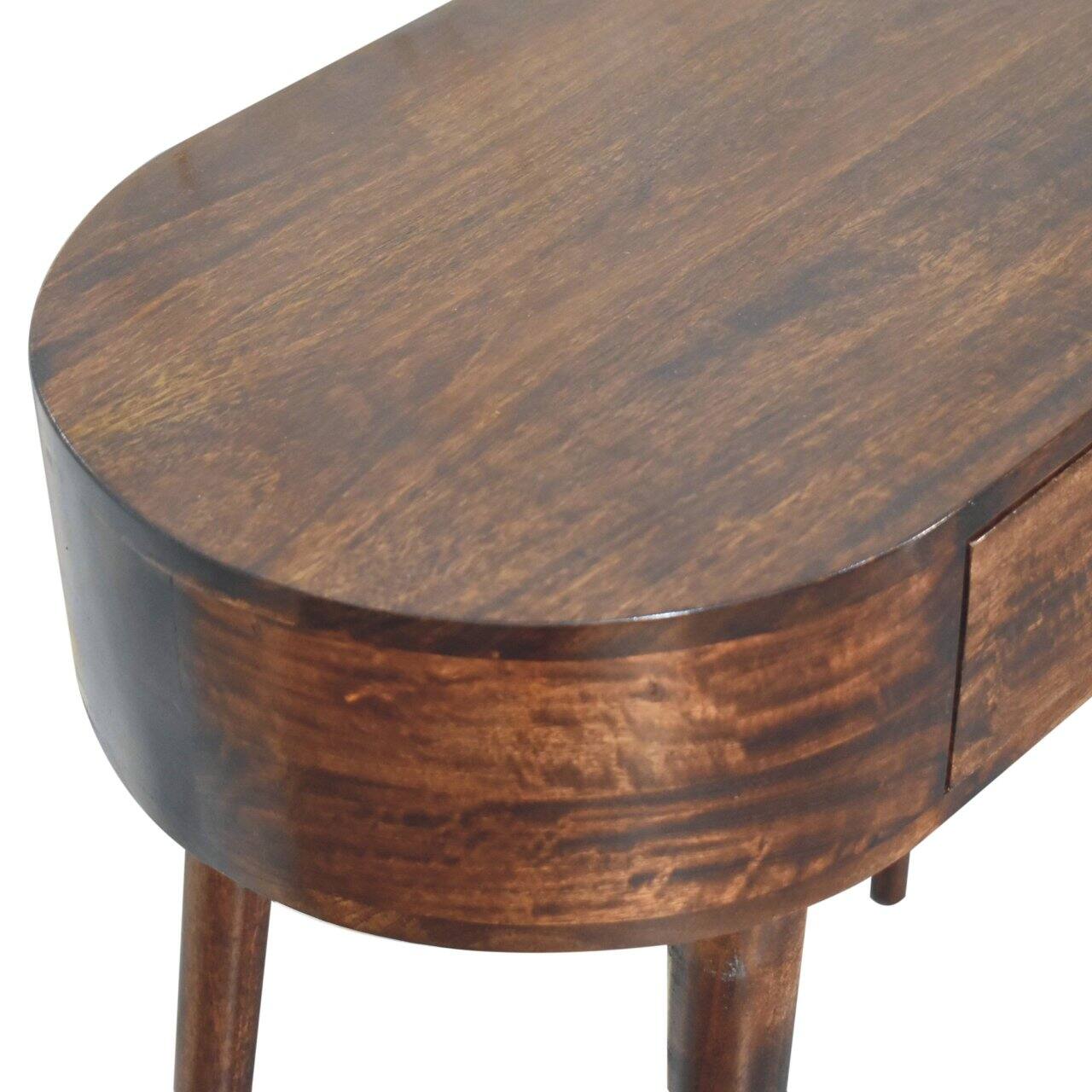 Alt View 2. Artisan Furniture - Artisan Furniture Solid Wood California Walnut Rounded Small Console Table, 1 Drawer, Brown - Brown.