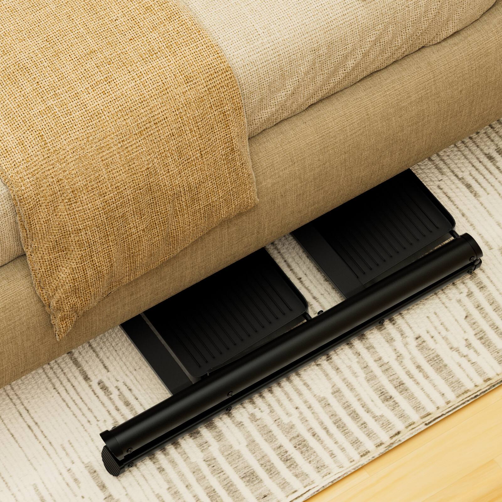 Alt View 4. Topteng - 2-Step Foldable Ladder with Tray - Aluminum, Lightweight, 330lb Capacity, Wide Anti-Slip Pedals for Home & Car Wash - Black.