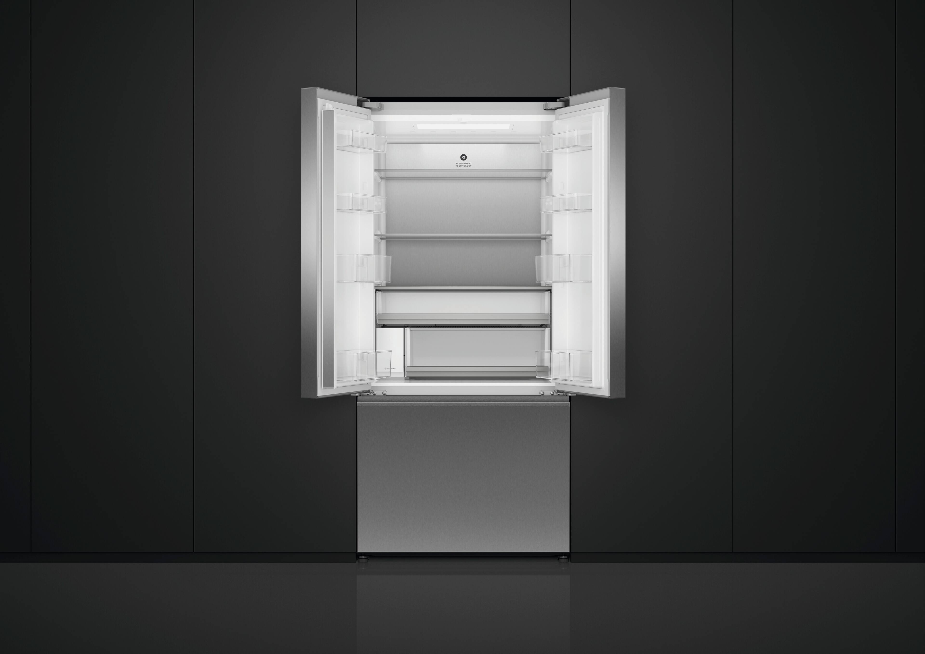 Alt View 13. Fisher & Paykel - Counter-Depth 18 cu. Ft. Smart French Door Refrigerator with Ice and Water - Stainless Steel.