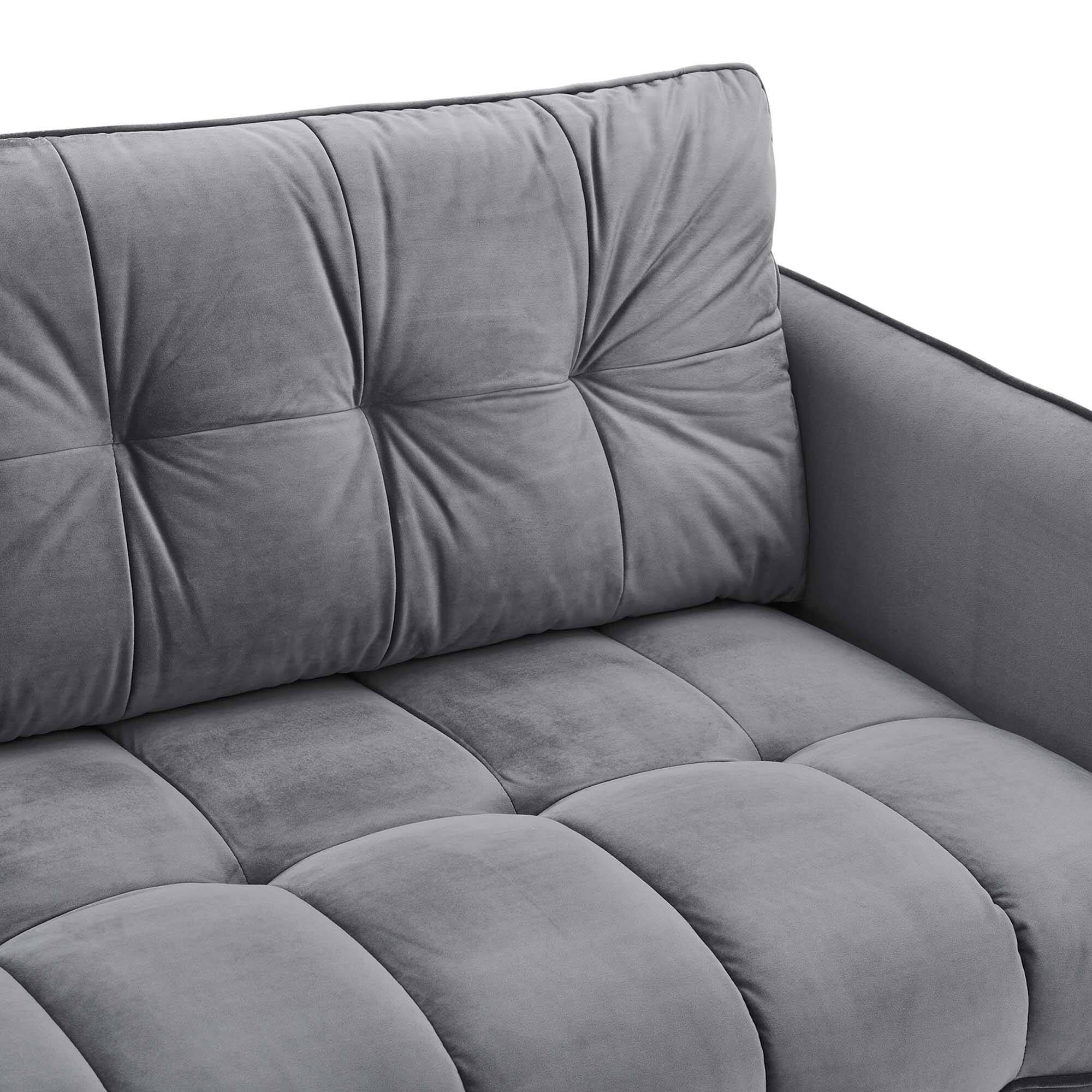 Alt View 6. Modway - Cameron Tufted Performance Velvet Sofa by Modway - Gray.