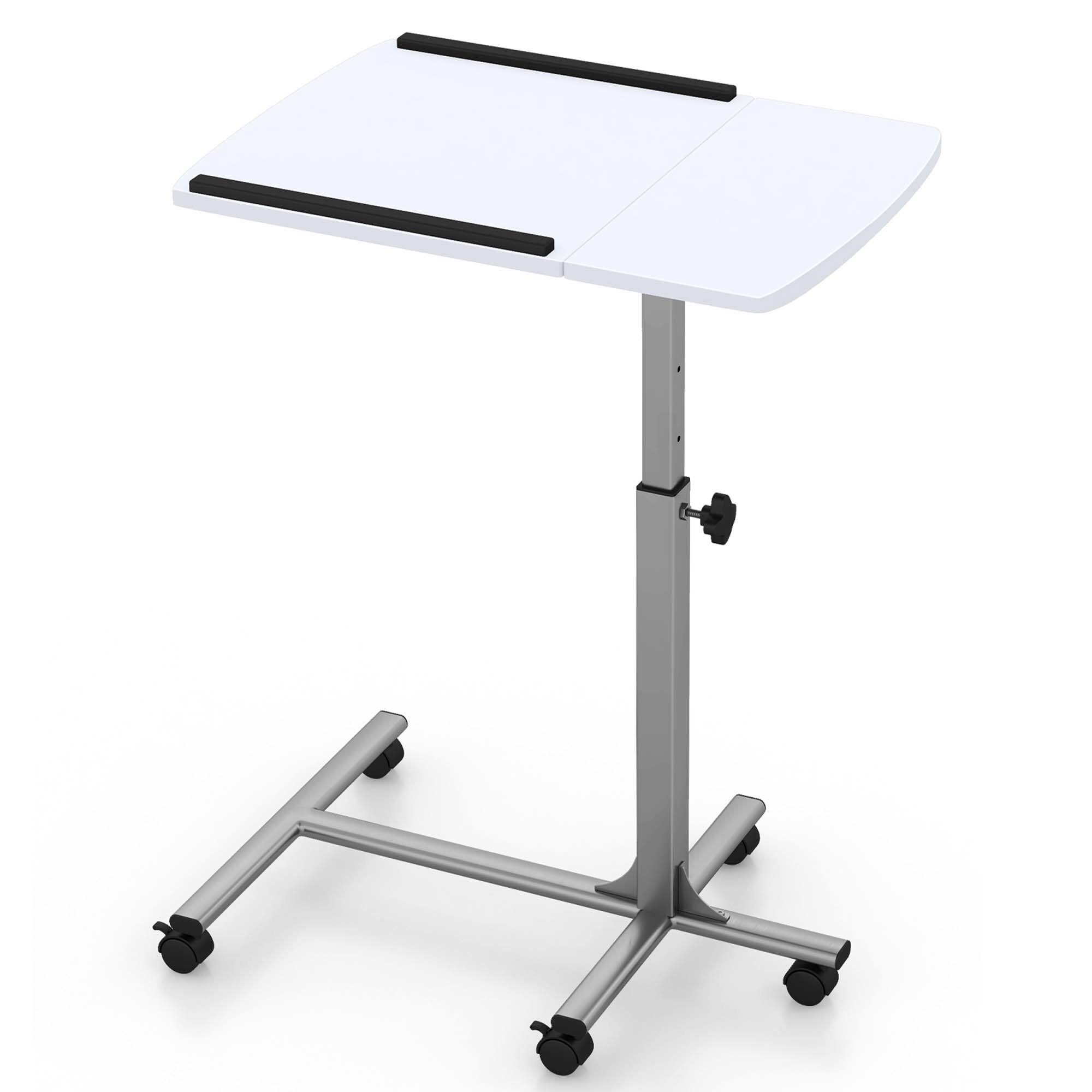 Alt View 18. Costway - Height Adjustable Mobile Standing Desk - White.
