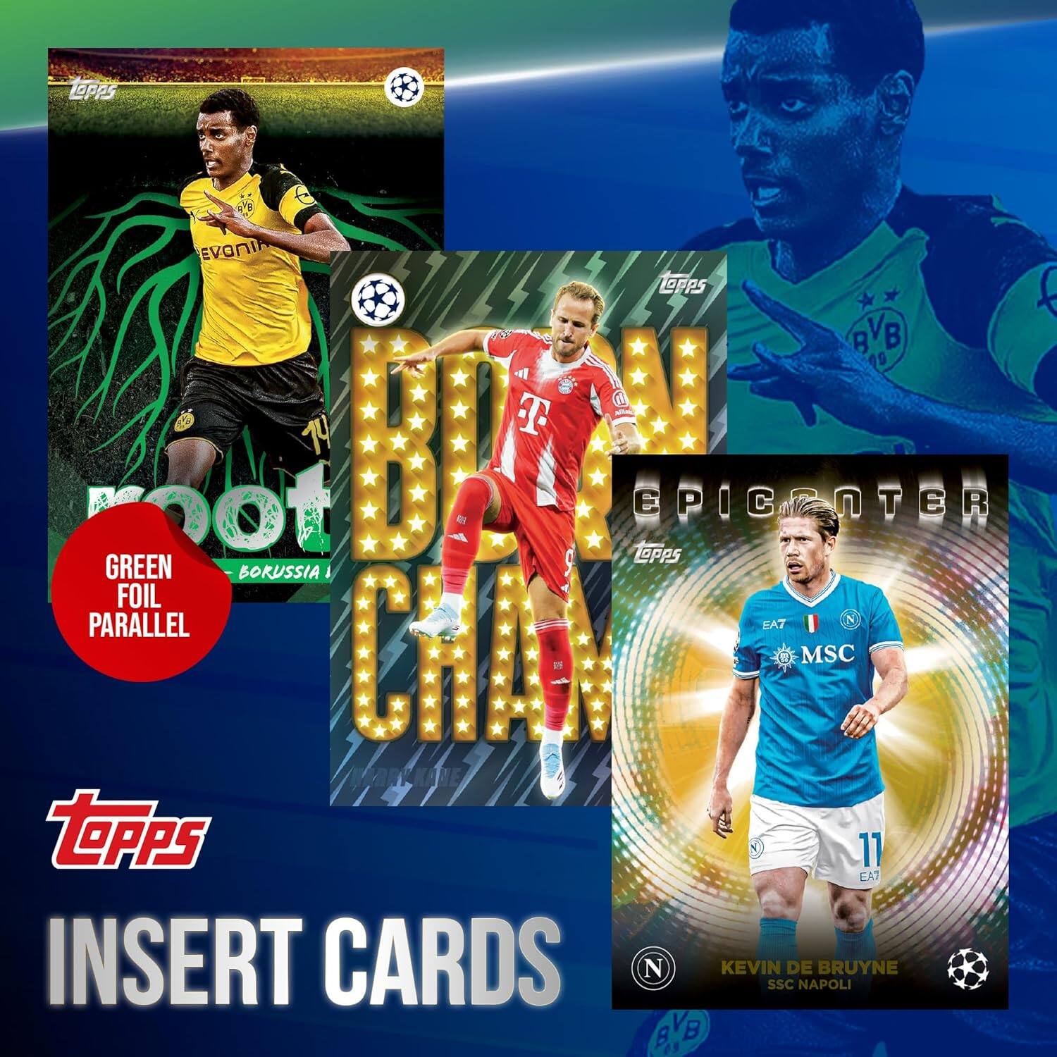 LaPPS e EVONI LOPPS { BVB B 09  T  - W mot EPICENTER 9 Topps GREEN BORUSSIA FOIL EA7 N PARALLEL CHAMPIONS 1 MSC tppS 11 EAT INSERT CARDS N KEVIN SSC DE NAPOLI BRUYNE BVB V B 8 9