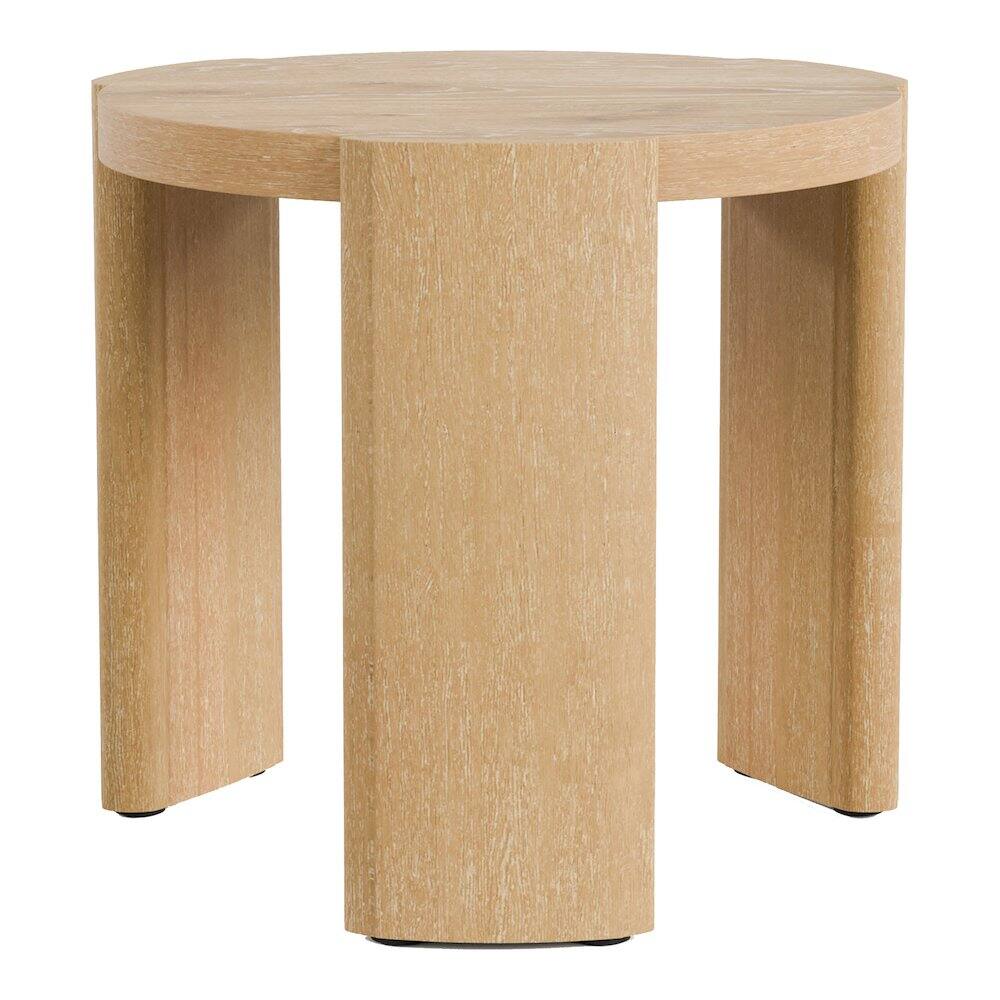Front. Furniture of America - Honora Modern Wood Oval End Table with Plinth Base, Oak - Brown.