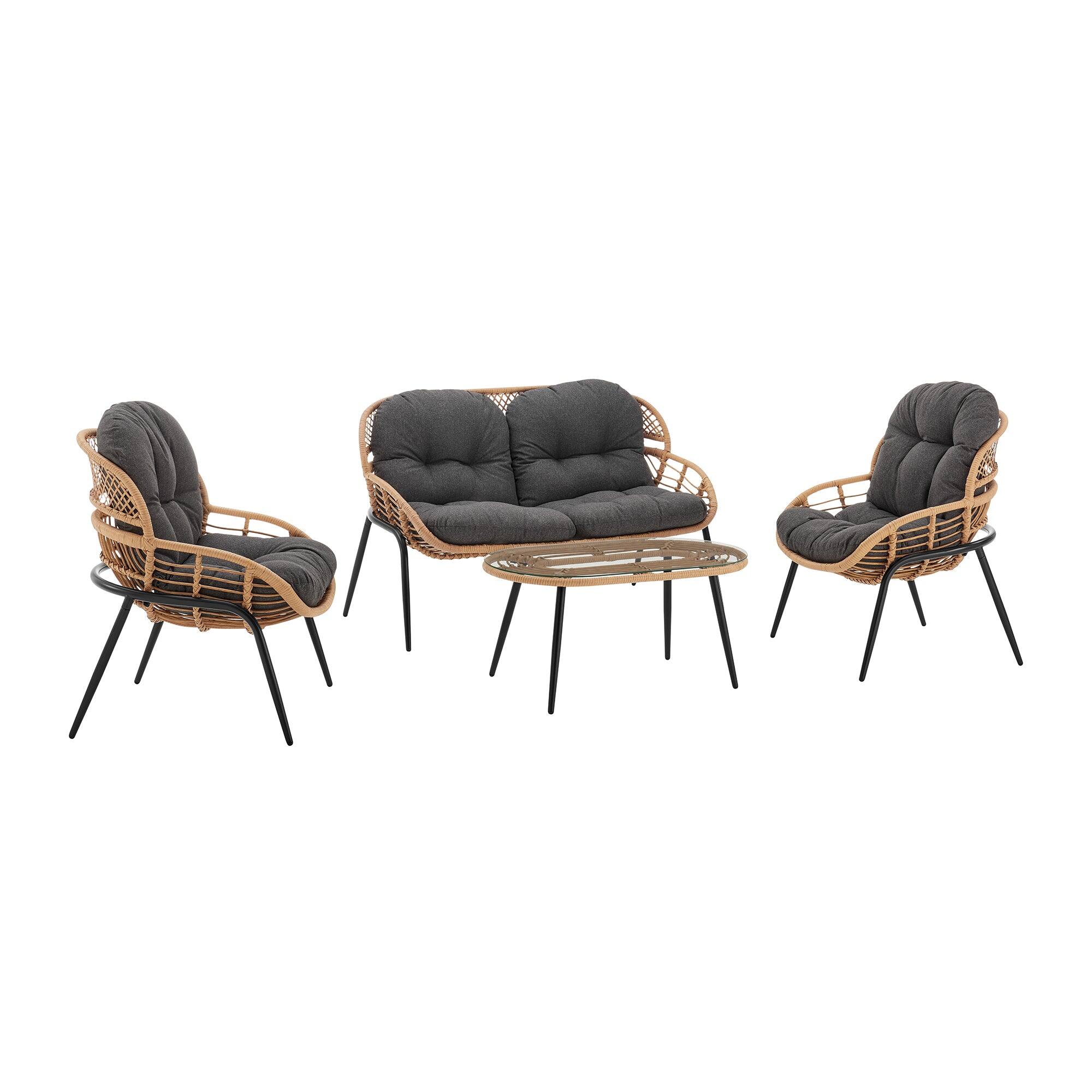 Alt View 3. Manhattan Comfort - Pine Modern 4-Piece Patio Conversation Set - Gray.