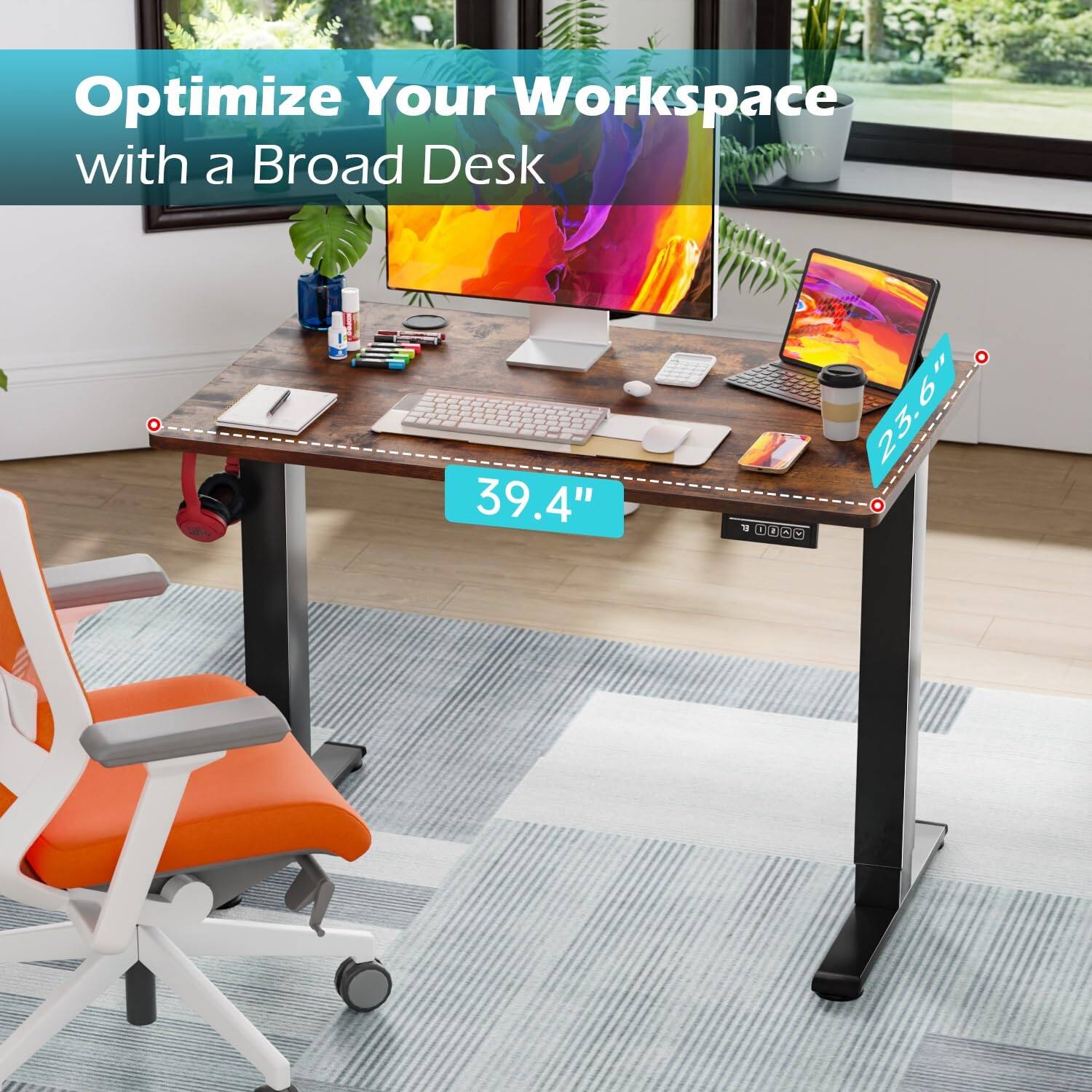 Optimize Your Workspace with a Broad Desk

39.4" x 23.6"
