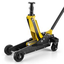 VEVOR - Floor Jack, 3 Ton (6614 lbs) Capacity, Aluminum & Steel Racing Floor Jack with Dual Pistons Quick Lift Pump & Extension - Black;Yellow