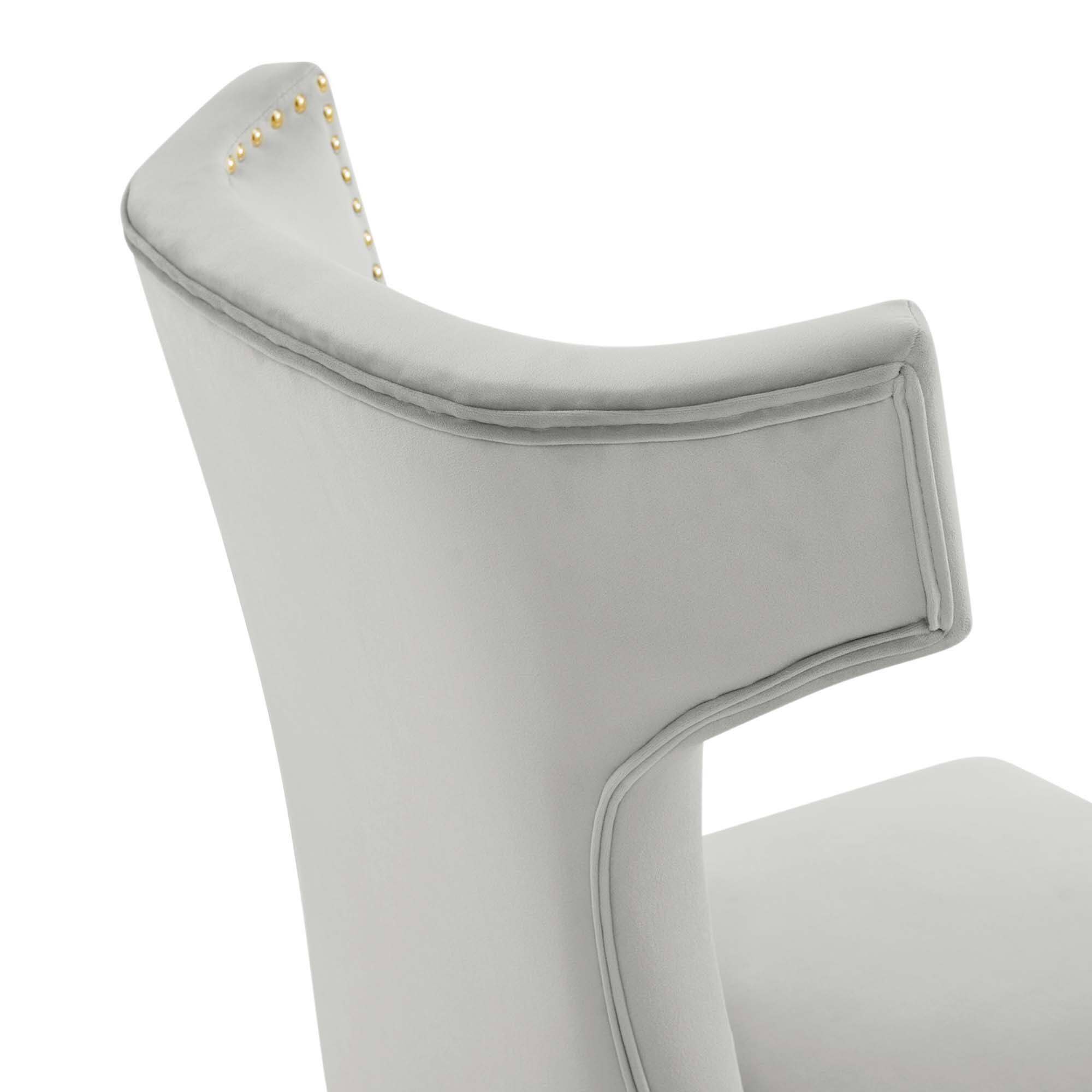 Alt View 5. Modway - Curve Performance Velvet Dining Chairs Set of 2 by Modway - Light Gray.
