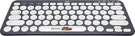 Logitech - K380 Multi-Device Bluetooth Wireless Keyboard with Easy-Switch for up to 3 Devices, Slim - Line-Friends Brown