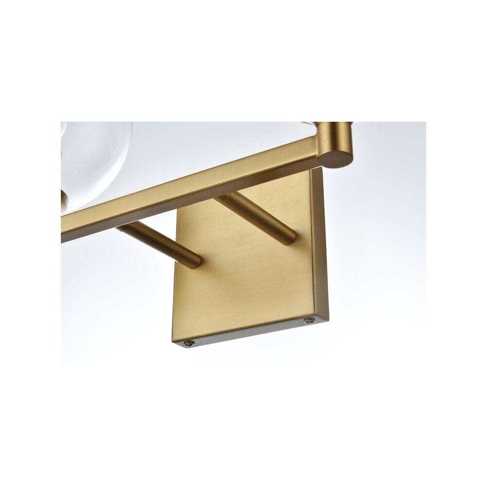 Alt View 2. Living District - Eero 16 inch Wall Sconce in Satin Gold - Satin Gold And Clear.