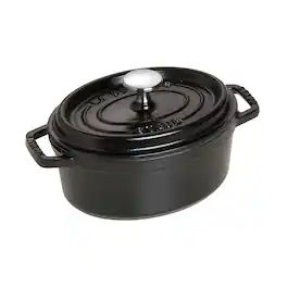 Staub - Cast Iron 1-qt Oval Cocotte - Matte Black