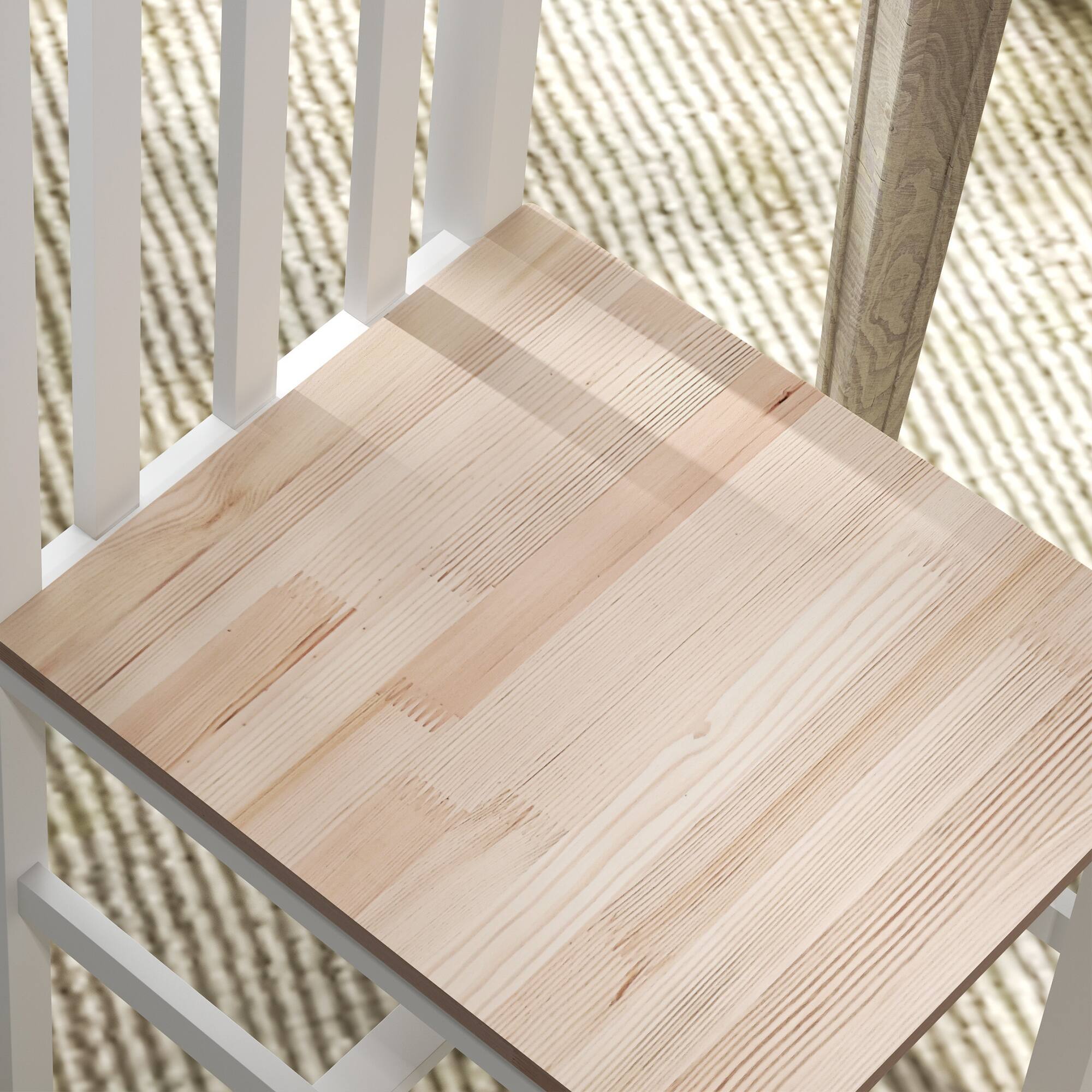 Alt View 5. Homcom - Set of 4 Farmhouse Dining Chairs with Slat Back - White.