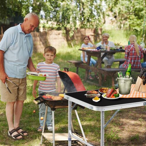 Alt View 5. Winado - 3FT Portable Folding Camping Table Aluminum with Adjustable Height, Carrying Handle Lightweight for Picnic Party Outdoor - Black.
