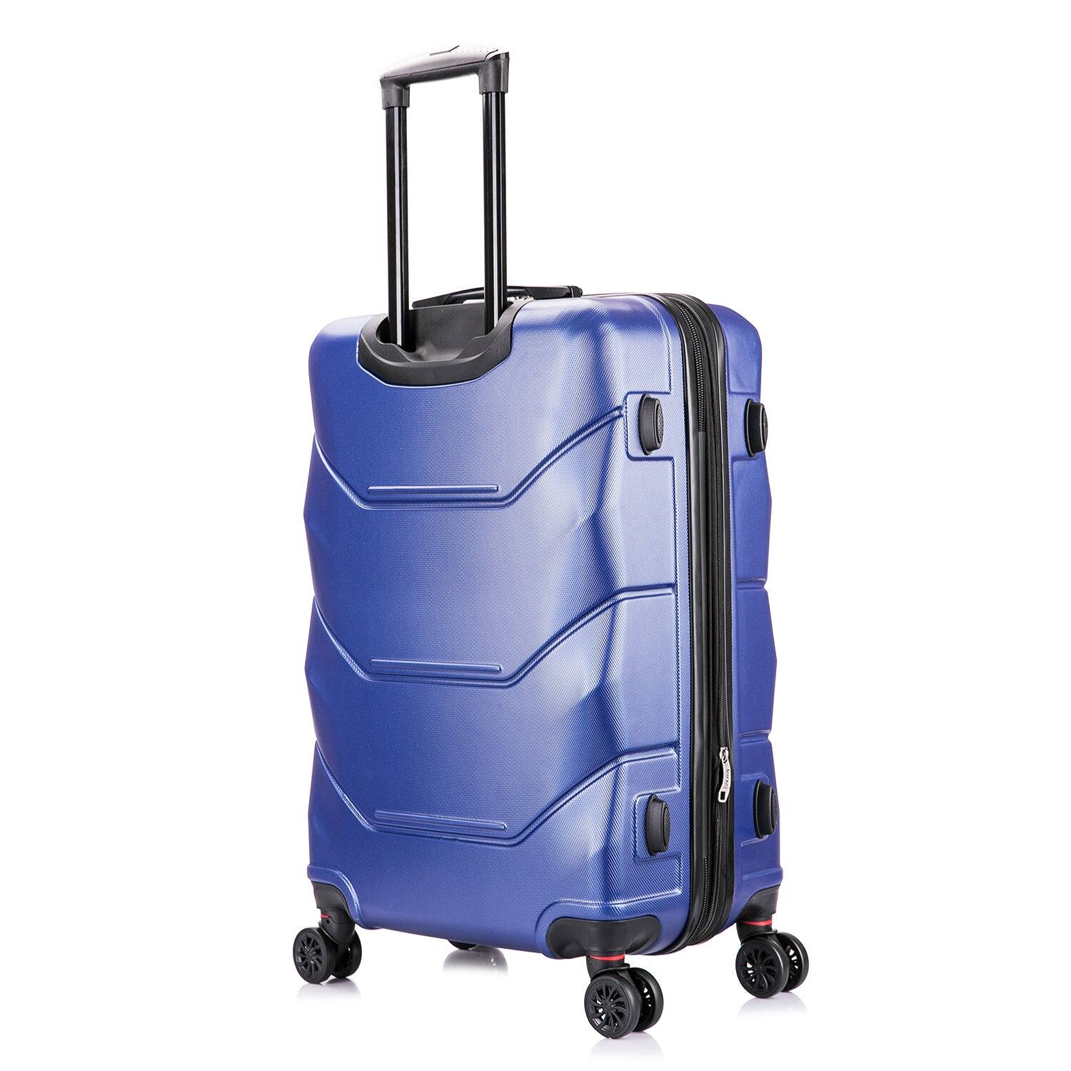 Back. DUKAP - Zonix Lightweight Hardside Spinner Luggage 26" Luggage - BLUE.