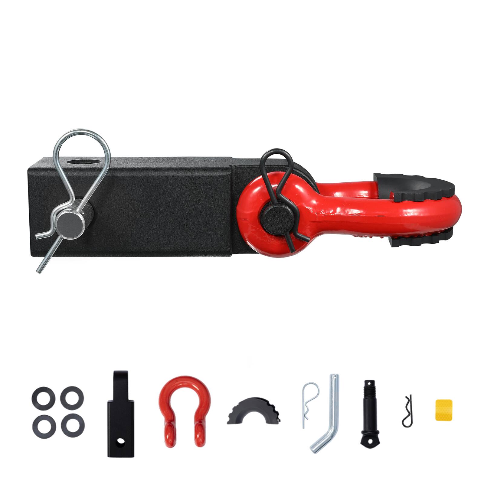 Alt View 5. VEVOR - Shackle Hitch Receiver, Fits 2" Receivers, 52900 lbs Breaking Strength, D Ring Shackle with Trailer Hitch Lock Pin - Black,red.