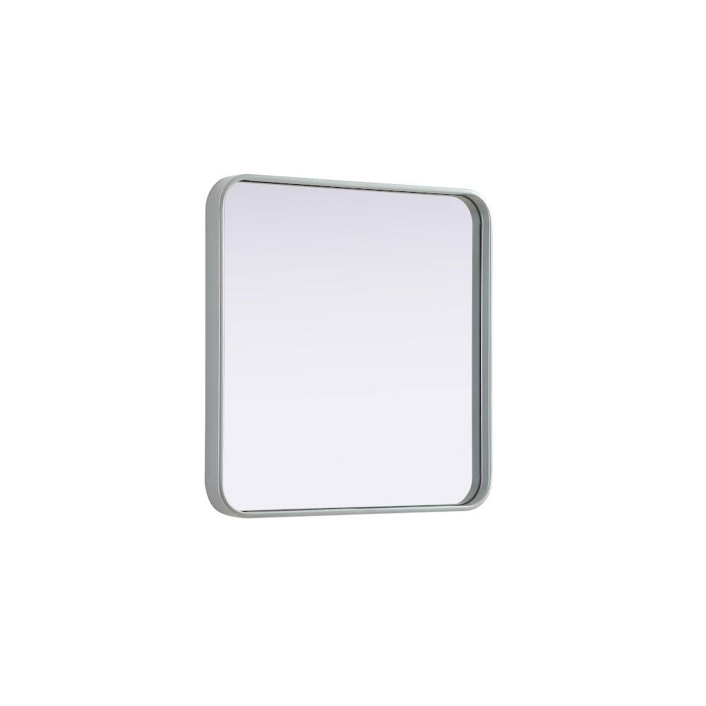 Alt View 1. Elegant Decor - Contour Metal Square Mirror 24x24 in Silver - Silver.