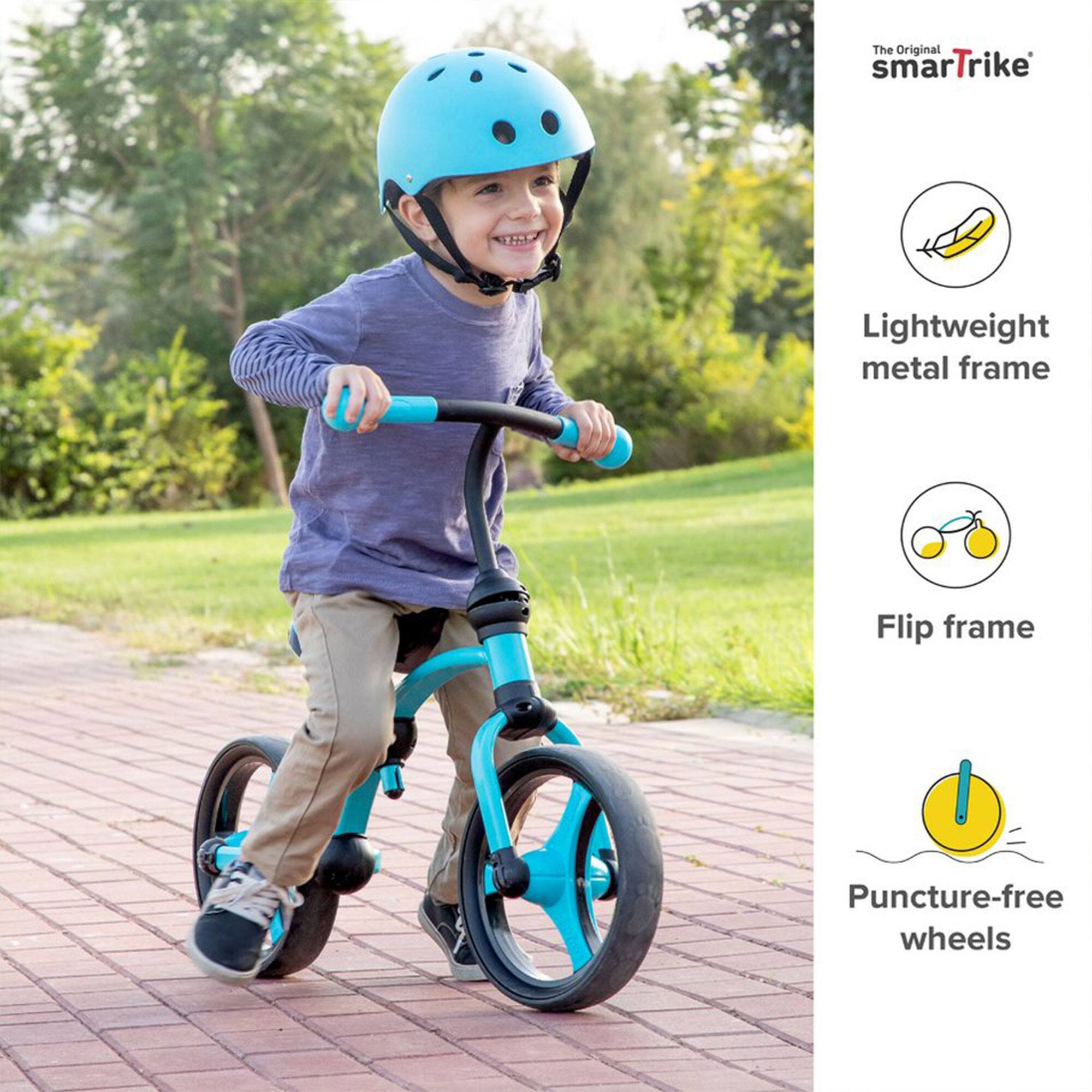 The Original smartTrike

- Lightweight metal frame
- Flip frame
- Puncture-free wheels
