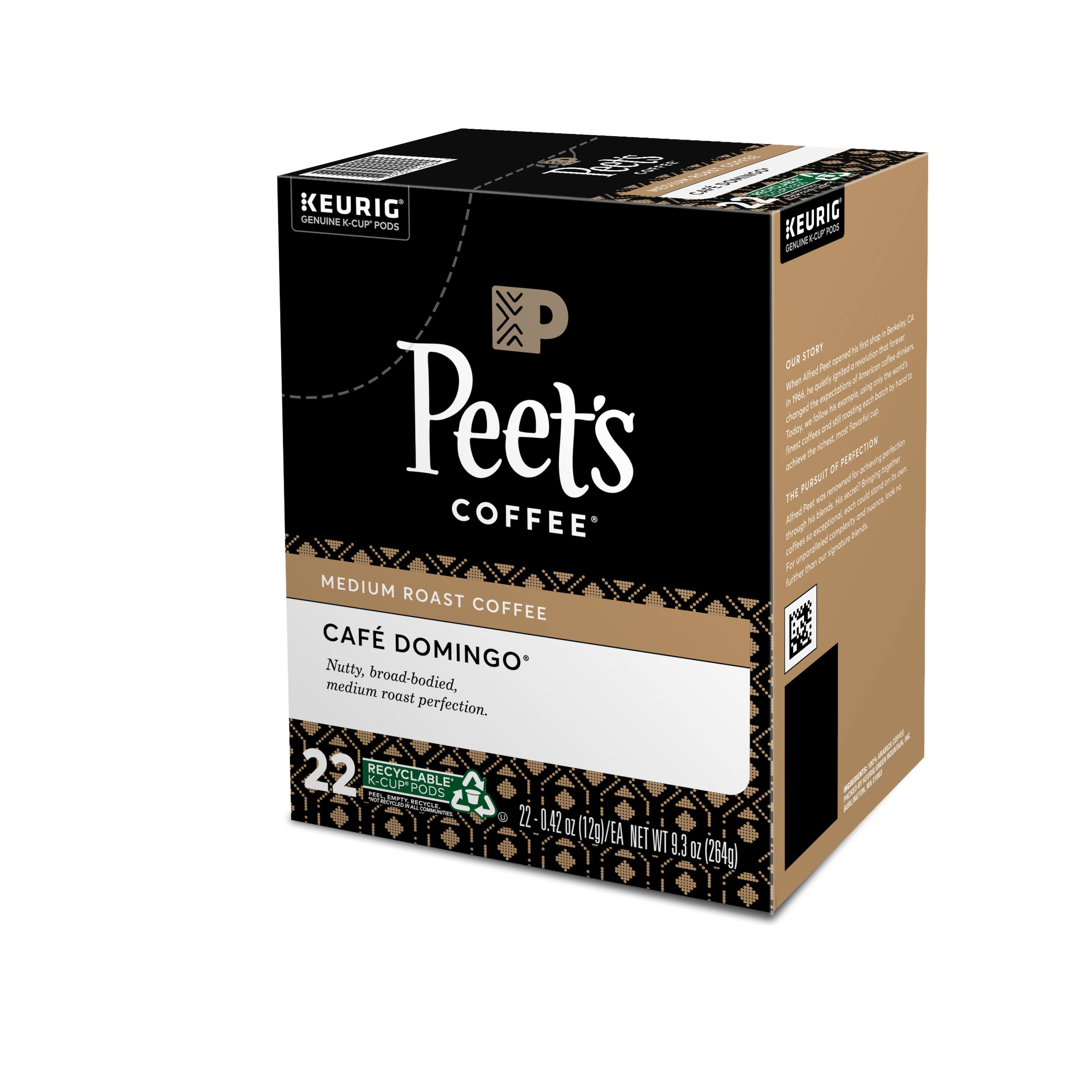 Alt View 15. Peet's Coffee - Peet's Coffee Cafe Domingo, Keurig Single Serve K-Cup Pods, Medium Roast Coffee, 22 Count.