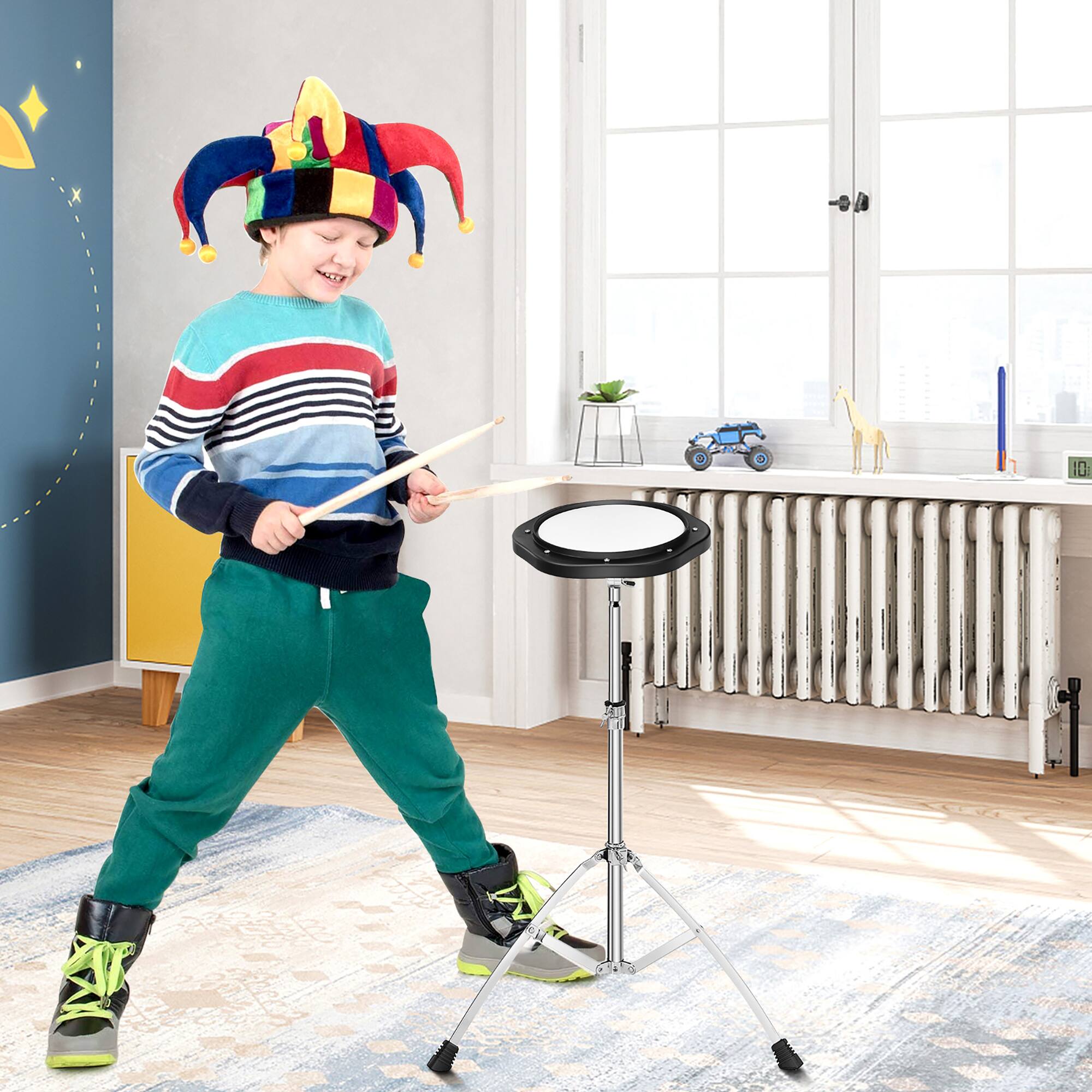 Alt View 2. Costway - Costway 32 Note Glockenspiel xylophone Percussion Bell Kit w/ Adjustable Stand - Black,Silver.