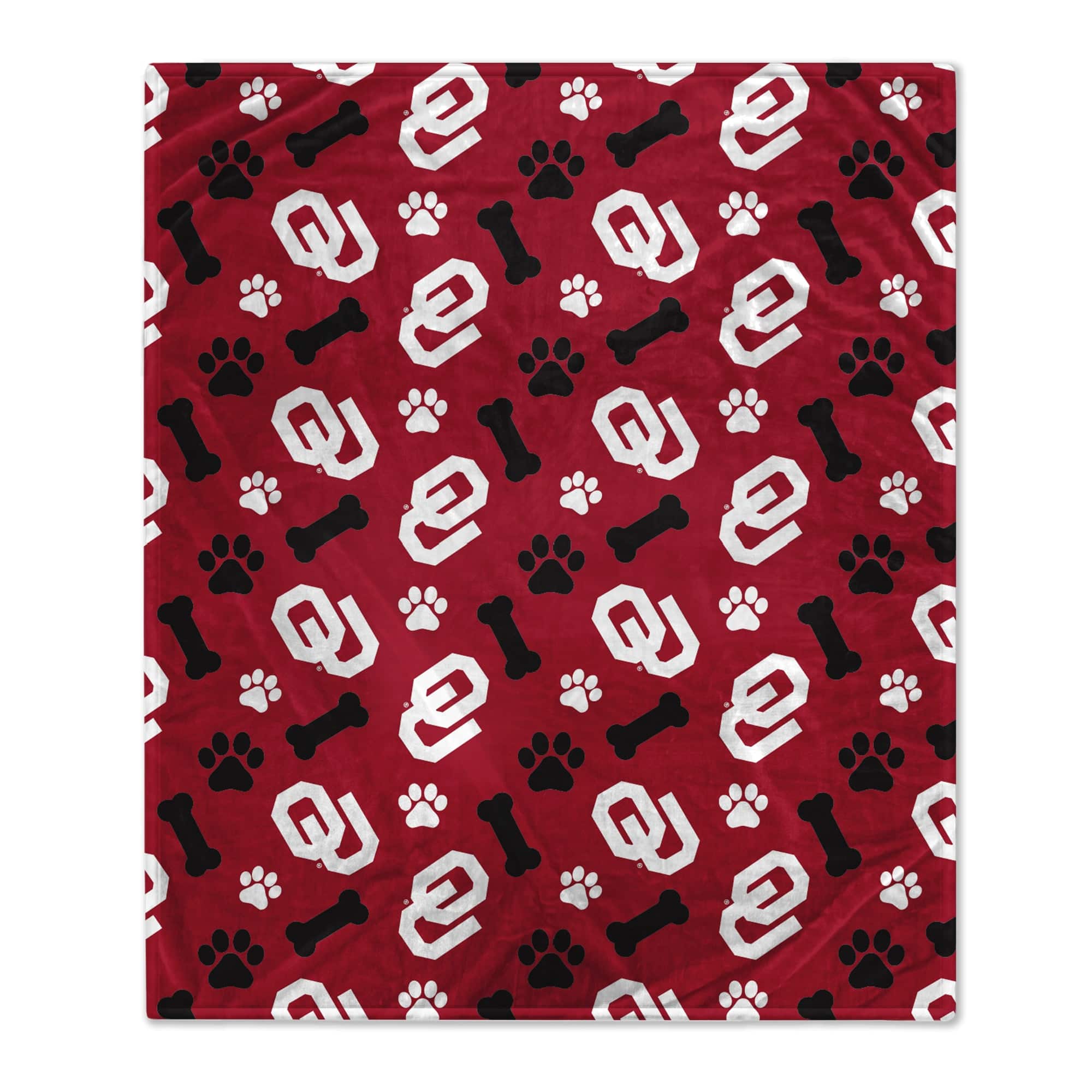 Pegasus - Oklahoma Sooners 40" x 50" Lightweight Bones Flannel Fleece Pet Blanket - Red