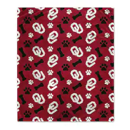 Pegasus - Oklahoma Sooners 40" x 50" Lightweight Bones Flannel Fleece Pet Blanket - Red