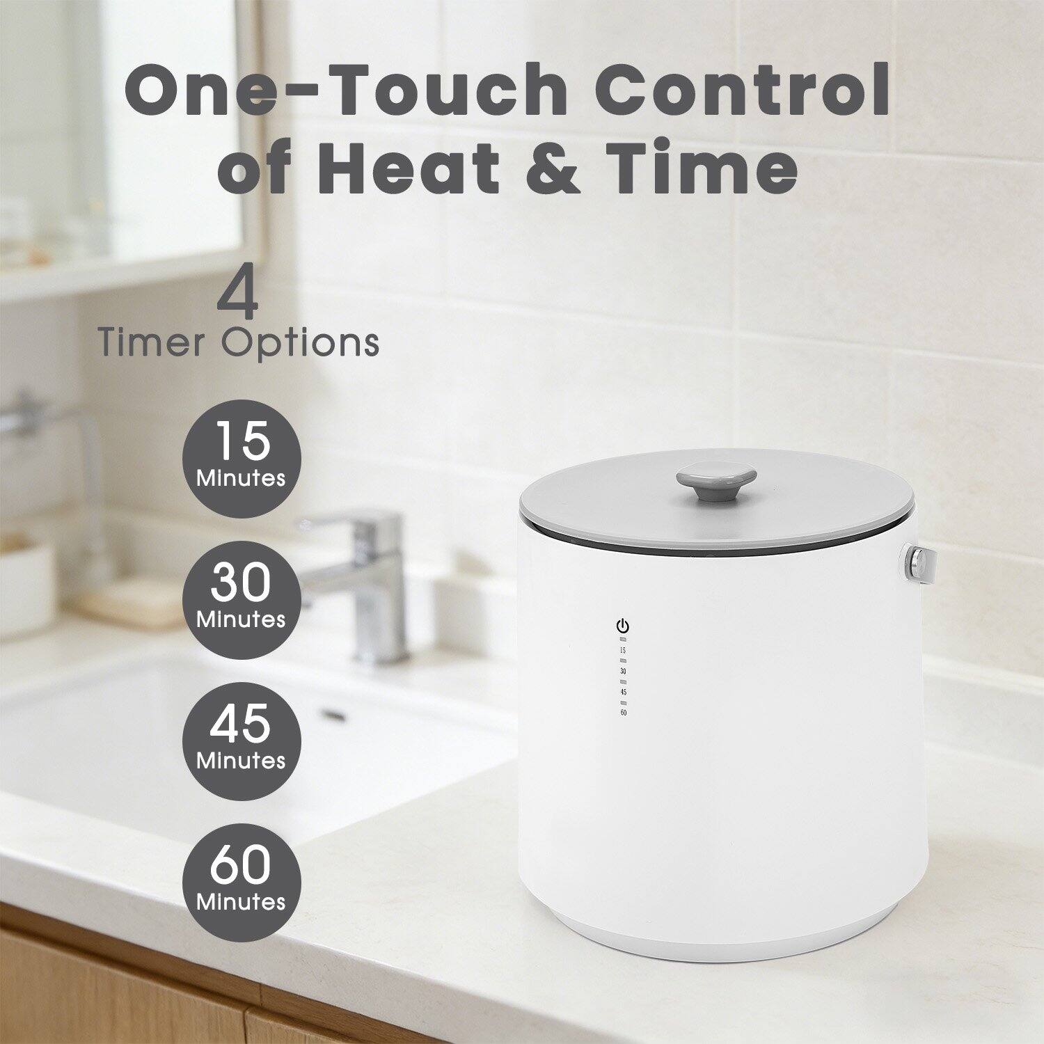 TMWINGS 20L Towel Warmer Bucket with 4 Timer, Auto Shut Off & LED ...