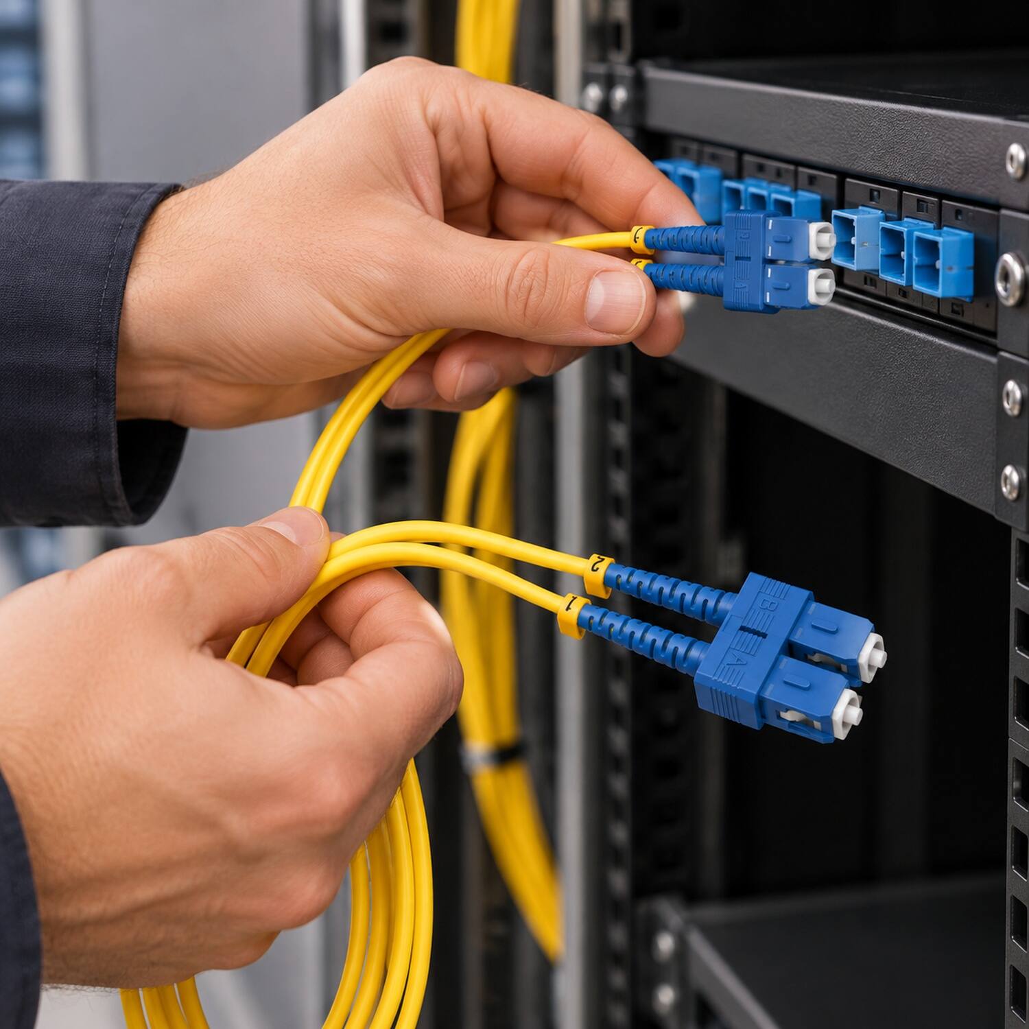 Back. Sanoxy - 5m SC/SC Duplex 9/125 Single Mode Fiber Optic Cable - Multi.