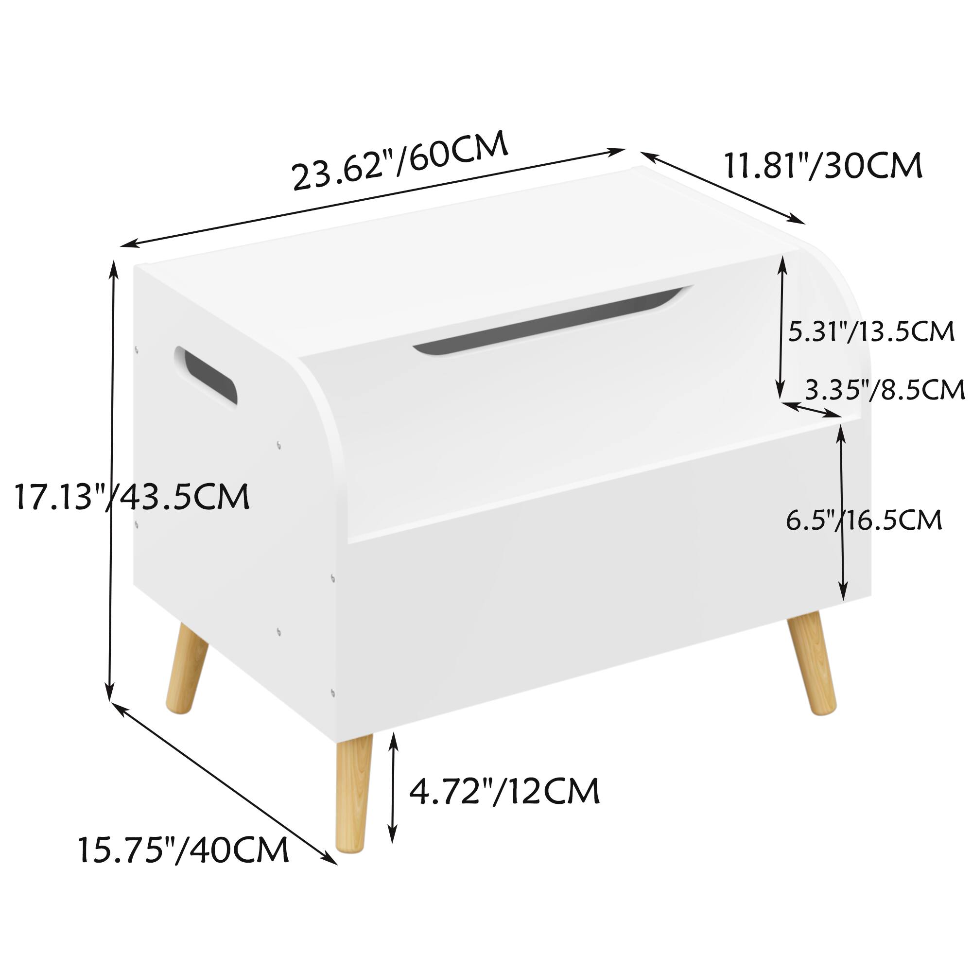 23.62"/60CM  
11.81"/30CM  
5.31"/13.5CM  
3.35"/8.5CM  
17.13"/43.5CM  
6.5"/16.5CM  
4.72"/12CM  
15.75"/40CM