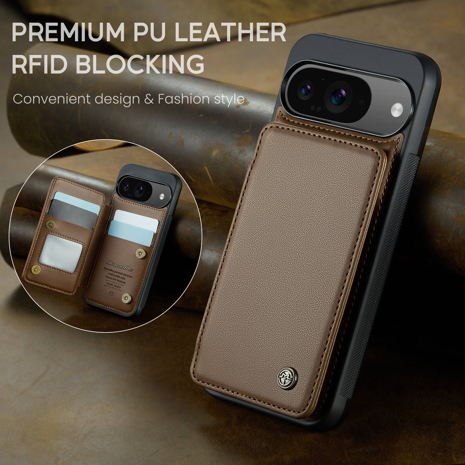 PREMIUM PU LEATHER RFID BLOCKING  
Convenient design & Fashion style