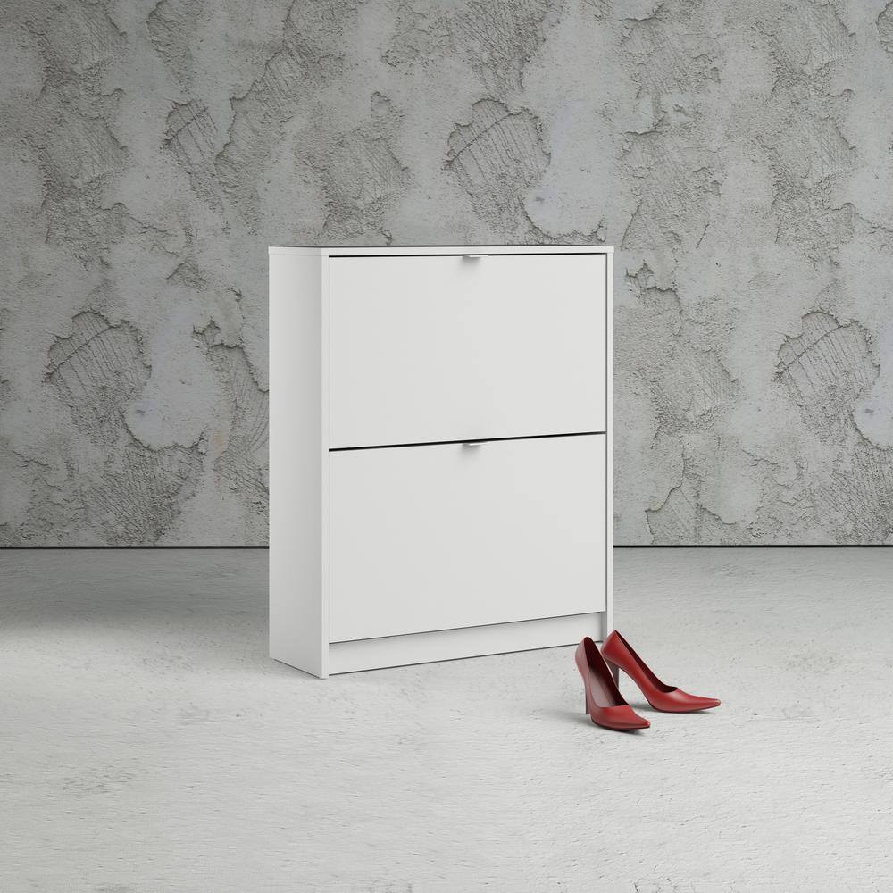 Alt View 2. Tvilum - Bright 2 Drawer Shoe Cabinet - White.
