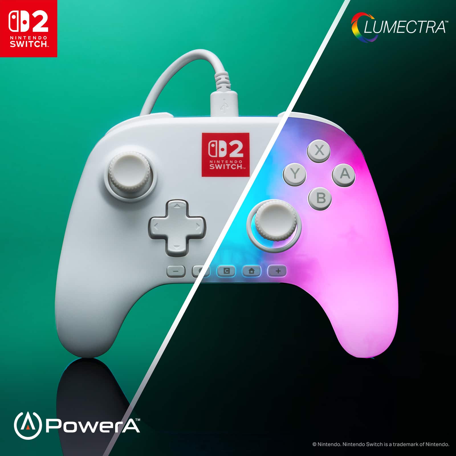 02 NINTENDO SWITCH.
LUMECTRA 2 NINTENDO SWITCH - Y X A | C + TM A
PowerA
Nintendo Switch is a trademark of Nintendo.