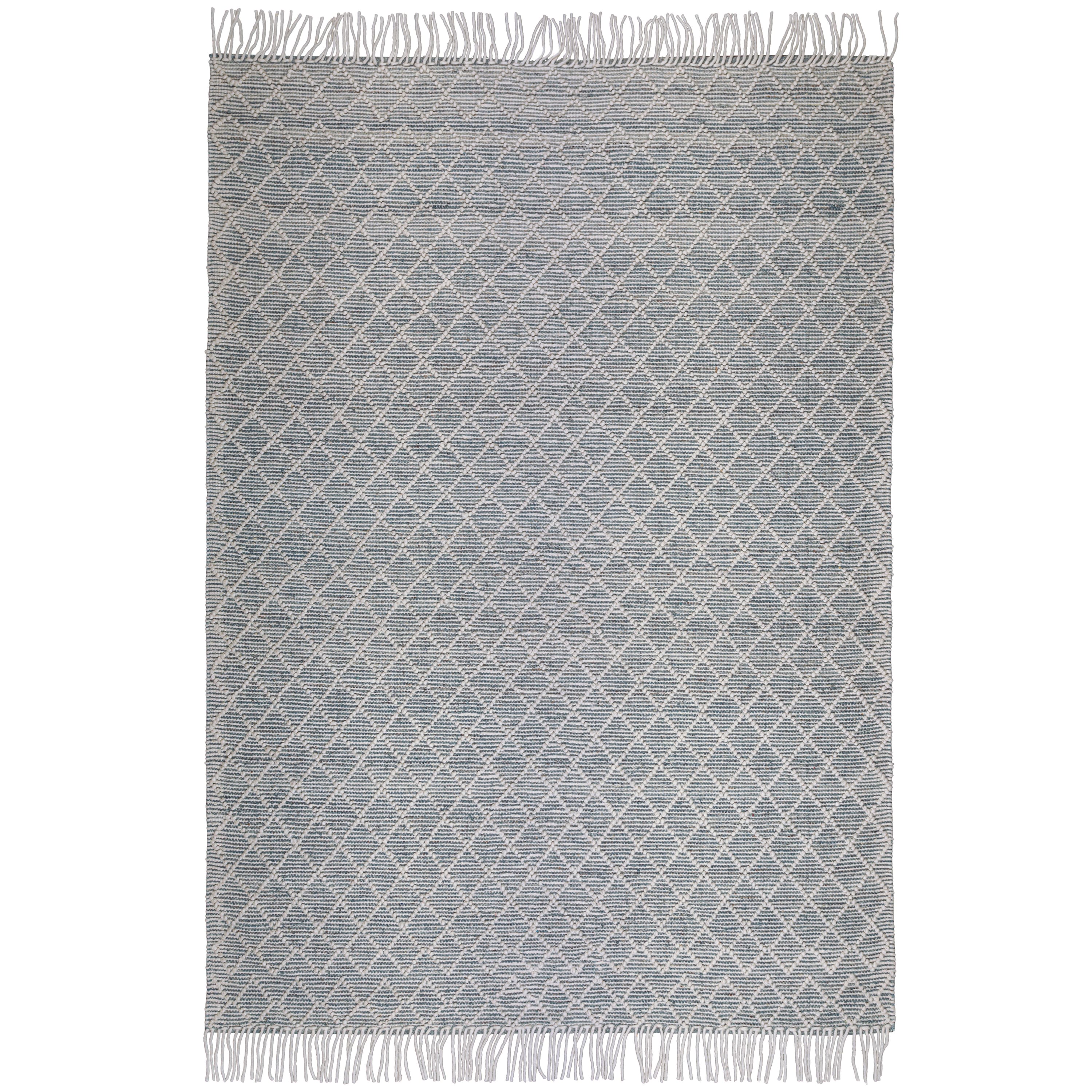 Angle. Simpli Home - Ogden 6 x 9 Area Rug - Ivory,Teal.