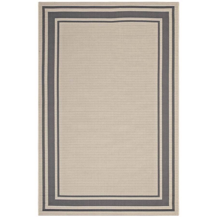 Modway Rim Solid Border Indoor and Outdoor Area Rug Gray and Beige R ...