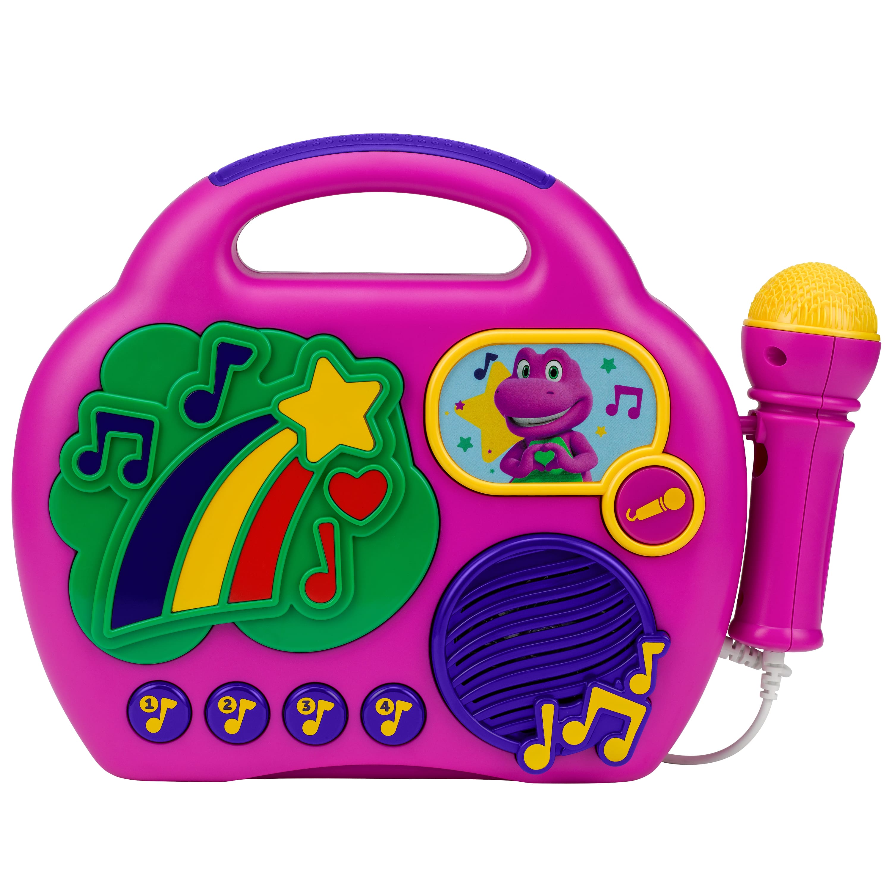 eKids Barney Karaoke Boombox with Microphone for Kids Purple BN