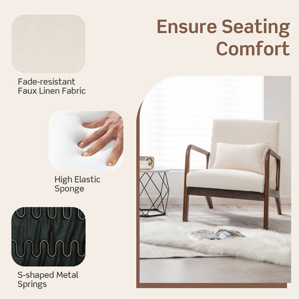 Ensure Seating Comfort

- Fade-resistant Faux Linen Fabric
- High Elastic Sponge
- S-shaped Metal Springs